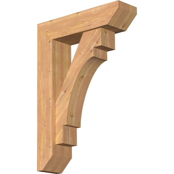 Ekena Millwork Merced Slat Smooth Bracket w/ Offset Brace, Western Red Cedar, 7 1/2"W x 28"D x 40"H BKT0806X28X40MRC06SWR - main
